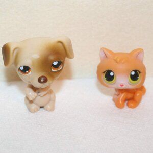 Littlest Pet Shop LPS * Jack Russell #109 Bobblehead / Kitten #86 Bobblehead L36